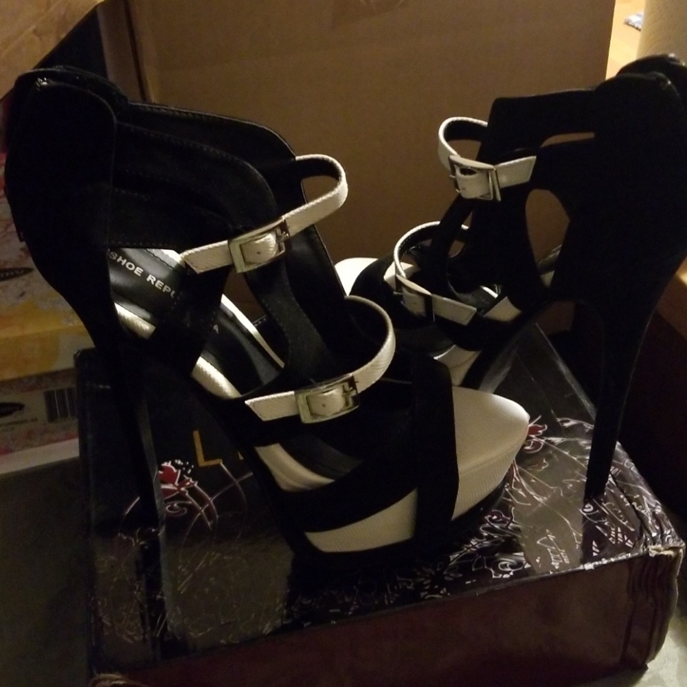 Strappy high heel sandals